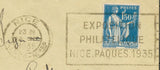 Lettre Nice flamme Expo Phil. NICE PAQUES 1935 RR C1635