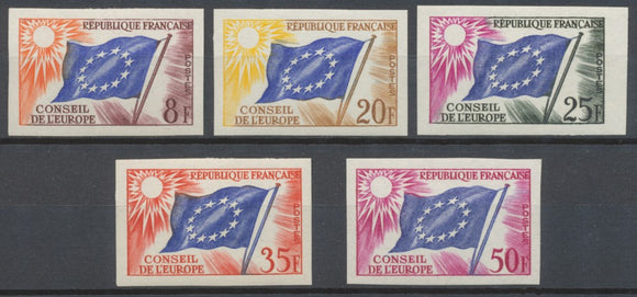 1959 France SERVICES du N°17 à 21 Non dentelés Neufs luxe** COTE 535€ D1466