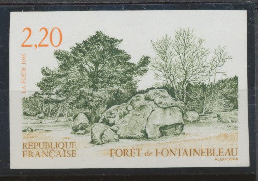 1989 France N°2586, 2f.20 vert, brun et orange Non dentelé Neuf luxe** D2191