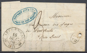 1845 Lettre CAD T12 1 fleuron PREZ-EN-PAIL MAYENNE(51) TB. F364