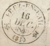 1845 Lettre CAD T12 1 fleuron PREZ-EN-PAIL MAYENNE(51) TB. F364