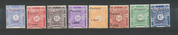 Colonies Fr. C.des SOMALIS Taxes N°21 à 28 Surch. France Libre N* C 33€ N3512