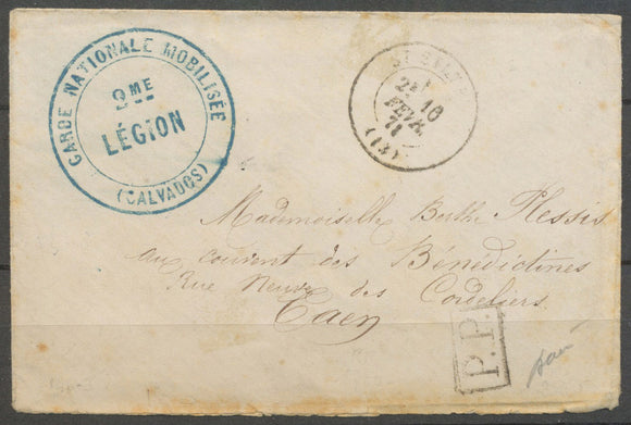 10 Fév. 1871 Env Garde Nationale Mobilisée (CALVADOS) + T17 St Sylvain(13) N3588