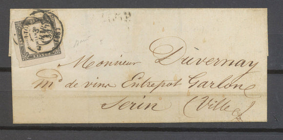 1859 LSC Taxe N°1 10c Lithographié Marges exceptionnelles. Signé N3623