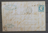 1858 Lettre N°14 Griffe Bleue VAPEUR/VILLE DE BONE/BONE TB. N3655