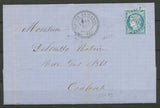 1873 Lettre N°60 Obl CAD T24 perlé GC3985 LA TOUR-DE-CAROL PO(65) Sup. P2875