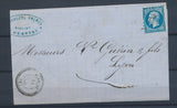 1860 Lettre N°14 Obl PC3861 CAD T22 perlé FLAVIAC ARDECHE (06) TB. P4334
