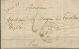 1839 Lettre Marque linéaire DEBOURSES DEPUTES ROUGE RRR. P522