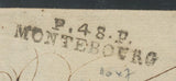 1802 Lettre en port payé P.48.P. MONTEBOURG +P.P noir RRR TB. certif. P812