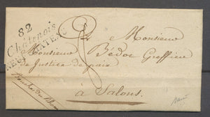 1827 Lettre Cursive double 82 Châtenois/Neuf Château PD (82) Ind 22 X1276