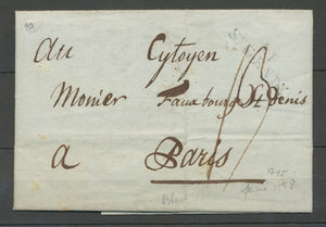 1795 Lettre Marque Linéaire 1 St Genix AIN(1) Indice 17. Superbe X2136