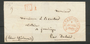 1838 Lettre PP rouge + CAD N°4325 B. DE LA MAISON DU ROI Rouge Superbe X2662