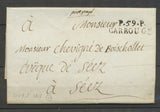 1803 Lettre Marque P59P CARROUGE ORNE. Superbe, rare indice 17 X3427