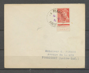 Provisoire de 1940, cachet perlé La Flamengrie/Aisne + à la plume 21.10.40 X3882