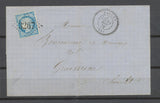 1872 lettre N°60 GC3267 CAD T24 SALCES Superbe PYRÉNÉES ORIENTALES (65) X4645