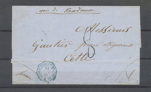 1861 Lettre CONFEDERATION/ARGENTINE, càd octogonal bleu, SUP X4896