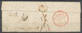 1820 Lettre DETAXES, cercle fleur de lys rouge + C 12 + 1d + paraphe, TB X4929
