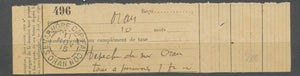 1915 Reçu de dépêche SEMAPHORE CAP FACON/ORAN càd Superbe X5146