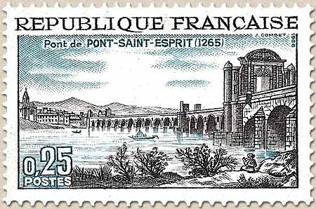 7e centenaire du pont de Pont-Saint-Esprit. 25c. Noir et bleu Y1481