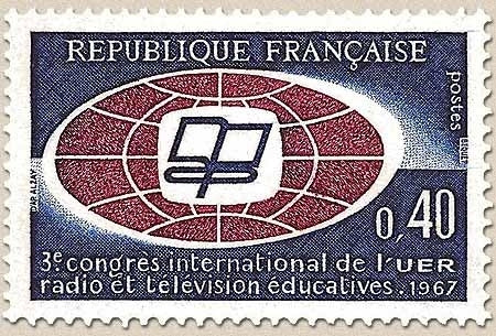 3e congrès international de l'Union Européenne de Radiodiffusion, à Paris. 40c. Violet et rouge-brun Y1515