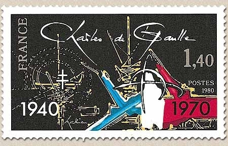 40e anniversaire de l'Appel du 18 juin 1940 et 10e anniversaire de la mort du général de Gaulle. 1f.40 Y2114