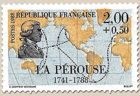 Personnages célèbres. Grands navigateurs français. La Pérouse (1741-1788)  2f. + 50c. Y2519