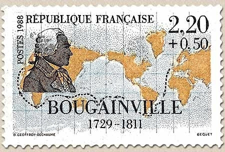 Personnages célèbres. Grands navigateurs français. Bougainville (1729-1811)  2f.20 + 50c. Y2521