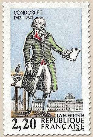Personnages célèbres de la Révolution. Antoine Caritat, marquis de Condorcet (1743-1794) 2f.20 Y2592