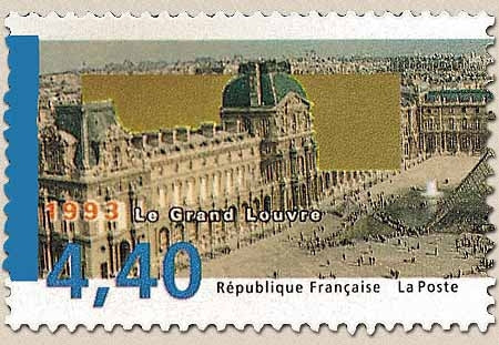 Bicentenaire de la création du Musée du Louvre. 1993 Le Grand Louvre 4f.40 multicolore et or Y2852