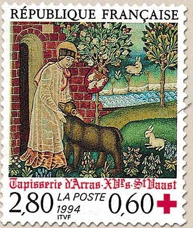 Au profit de la Croix-Rouge. Tapisserie d'Arras (XVe siècle) Saint Vaast  2f.80 + 60c. Multicolore Y2915