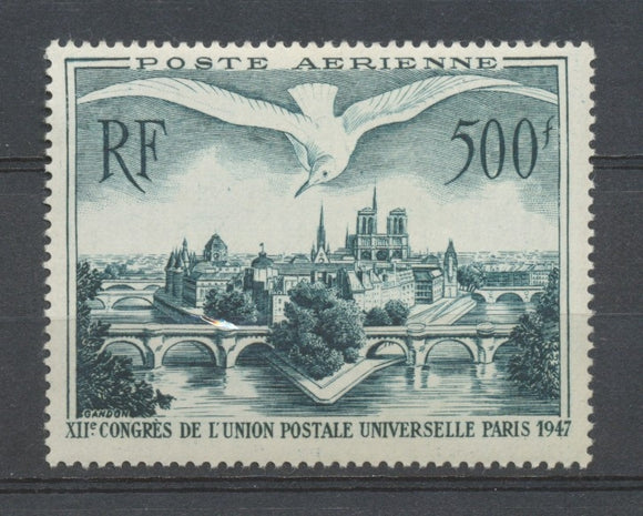 12e Congrès de l'Union Postale Universelle à Paris PA N°20 500f  vert foncé N** YA20