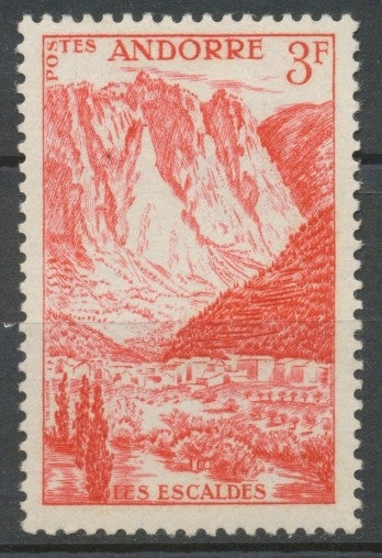 Andorre français N°140, 3f. rouge NEUF** ZA140
