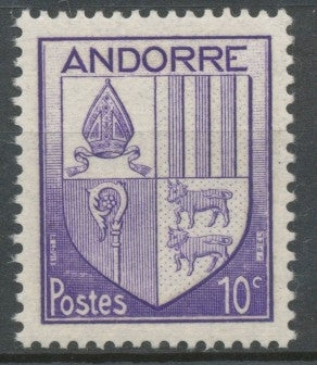 Andorre français N°93, 10c. Violet NEUF** ZA93