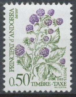 Andorre FR Timbre-Taxe N°57 50c. Flore N** ZAT57