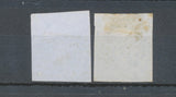 1854 France Classique N°14A 20c bleu  ciel et 14Aa 20c bleu foncé. TB F1028