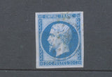 1854 France Classique N°14Bb 20c bleu sur lilas Signé Roumet Rare F1030