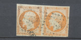 1853 France Classique Paire N°16 40c orange + CAD TB F1036