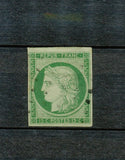 1850 France Classique CERES N°2 15c vert clair Signé CALVES Cote 1500€ TTB F1063