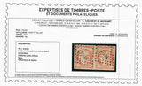 1850 France CERES Paire N5e 40c orange 4 retouché tenant à normal RARE F1064