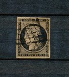 1849 France CERES N°3 20c noir sur jaune très foncé. TTB.  F1065