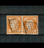 1849 France CERES Paire N°5a 40c orange vif Signé Brun TB F1072