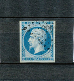 1854 France Napoléon III N°14Ba 20c bleu sur vert Signé Calves TTB F1078