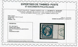 1854 France Napoléon III N°14Aai 20c bleu foncé filet d'encadrement Sup. F1084