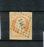 1853 France Napoleon III N°16b 40c orange Sur Paille, 1 voisin. TTB F1086