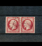 1854 France Napoleon III Paire N°17A 80c carmin TB  F1092