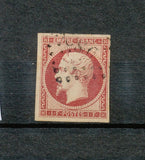 1853 France Napoleon III N°18 1F carmin TTB. Cote 3400€. Signé + certif. F1093