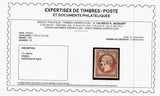 1853 France Napoleon III N°18 1F carmin TTB. Cote 3400€. Signé + certif. F1093