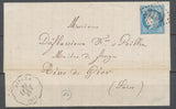 1872 Lettre N°60 Convoyeur station GIVORS, LY.StE  RHONE (68) obl GC3151 N3762