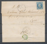 1869 Lettre N°29 Convoyeur station RUMILLY AN.AIX. HAUTE SAVOIE (89)  N3778