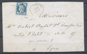 1873 Enveloppe N°60 Convoyeur station LORETTE StE.LY. LOIRE (84/88) N3779
